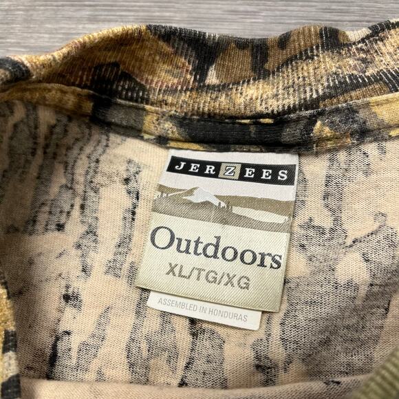 Vintage Jerzees Mossy Oak Forest Floor Camo Tan‎ Green XL Hunting Outdoor Shirt - Picture 4 of 9